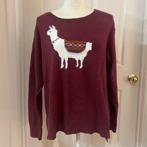 Sundance Catalog Laid Back Llama wool blend sweater. Burgundy. VERY GUC! Sz. Med